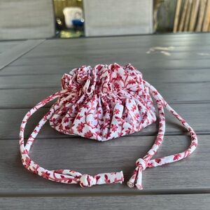 Vintage VERA BRADLEY Red Delft Drawstring Jewelry Case